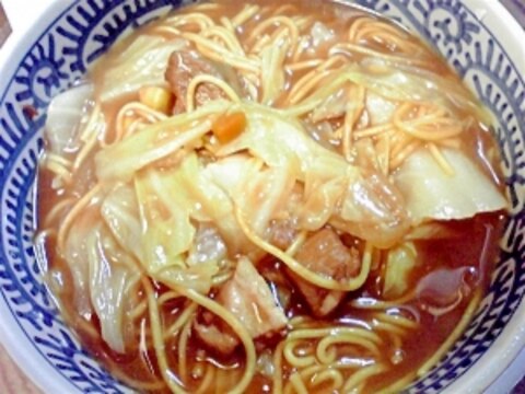 お鍋洗い簡単！キャベツと残りカレーのカレーそうめん